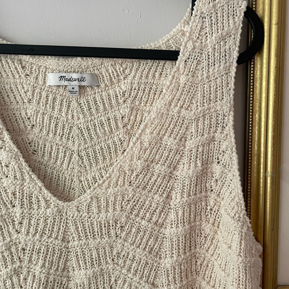 Madewell Cream Textured Tank Top